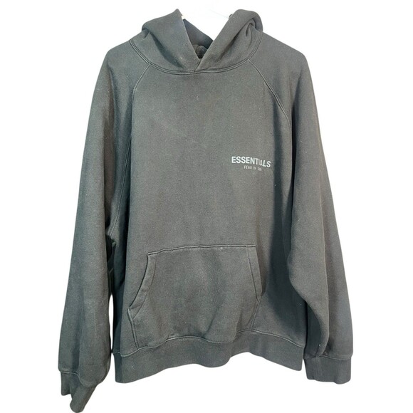Essentials Fear Of God FOG Sweater Hoodie Large Black Mens Pullover Cotton